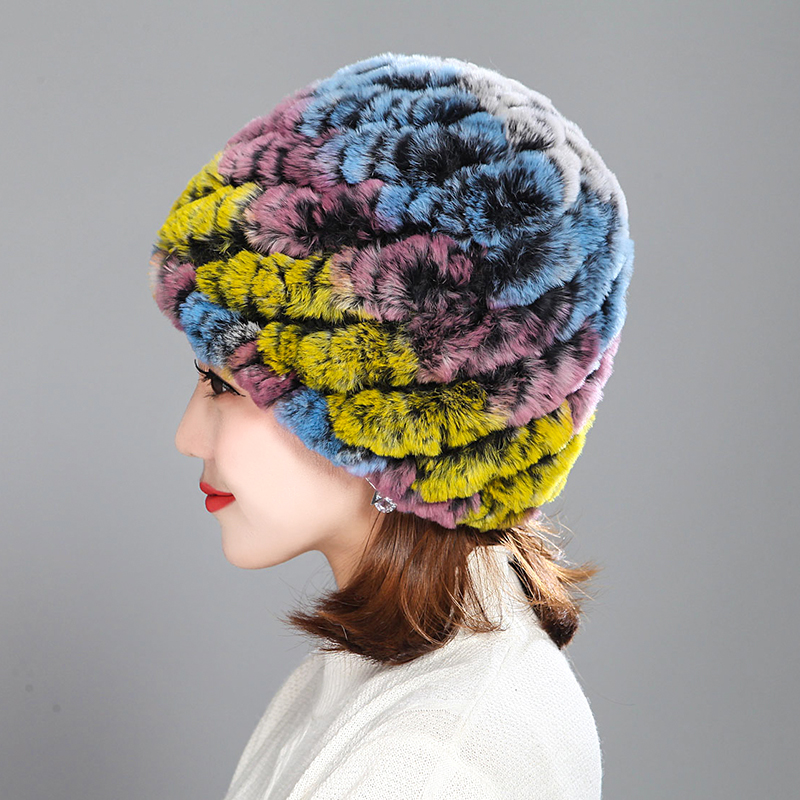 獭兔毛帽子女冬天韩版加绒护耳