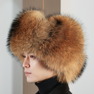 狐狸毛帽子男女款霸王帽冬季东北全毛貉子毛大雷锋帽护耳保暖皮草