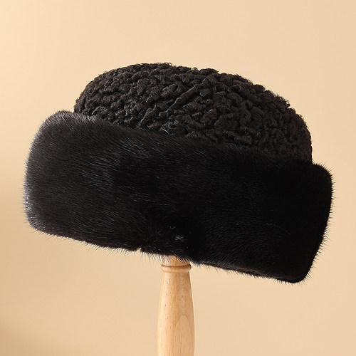 貂皮帽子男士整貂中老年爸爸水貂毛帽冬季保暖皮草总统老人帽爷爷