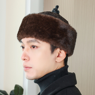 仿水貂皇帝帽加厚地主帽乾隆帽子贝勒爷貂皮帽满族王爷帽蒙古帽子