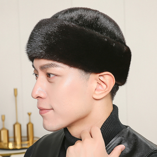 水貂毛帽子整王爷帽冬季加厚保暖护耳真皮帽子阿富汗海豹毛皮草帽