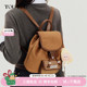 新年礼物TOUTOU棕色大容量双肩包旅行上班通勤轻便小背包书包女款