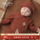 婴儿连体衣新生儿秋冬季 纯棉哈衣红色喜庆新年服百天宝宝满月衣服