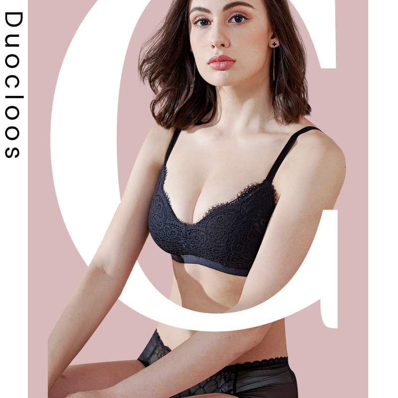 运动风性感聚拢乳胶硅胶无痕文胸