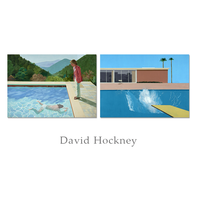 大卫霍克尼《泳池与两人》客厅油画