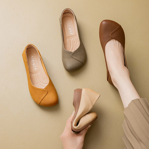 欧卡汇舒适复古妈妈好鞋