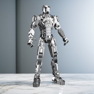 中国积木超级英雄MK2钢铁机甲马克夜光人仔男孩益智拼装 玩具6016