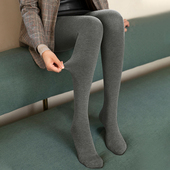 弹力高腰紧身打底裤 加绒连裤 保暖踩脚一体裤 加厚款 袜女外穿秋冬季