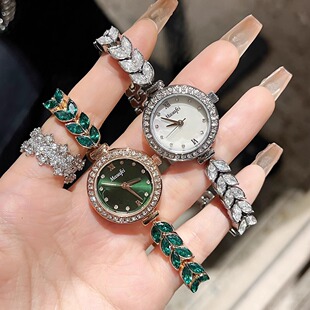 正品美人鱼手链手表镶钻时尚精致小巧女士手表轻奢腕表七夕礼物