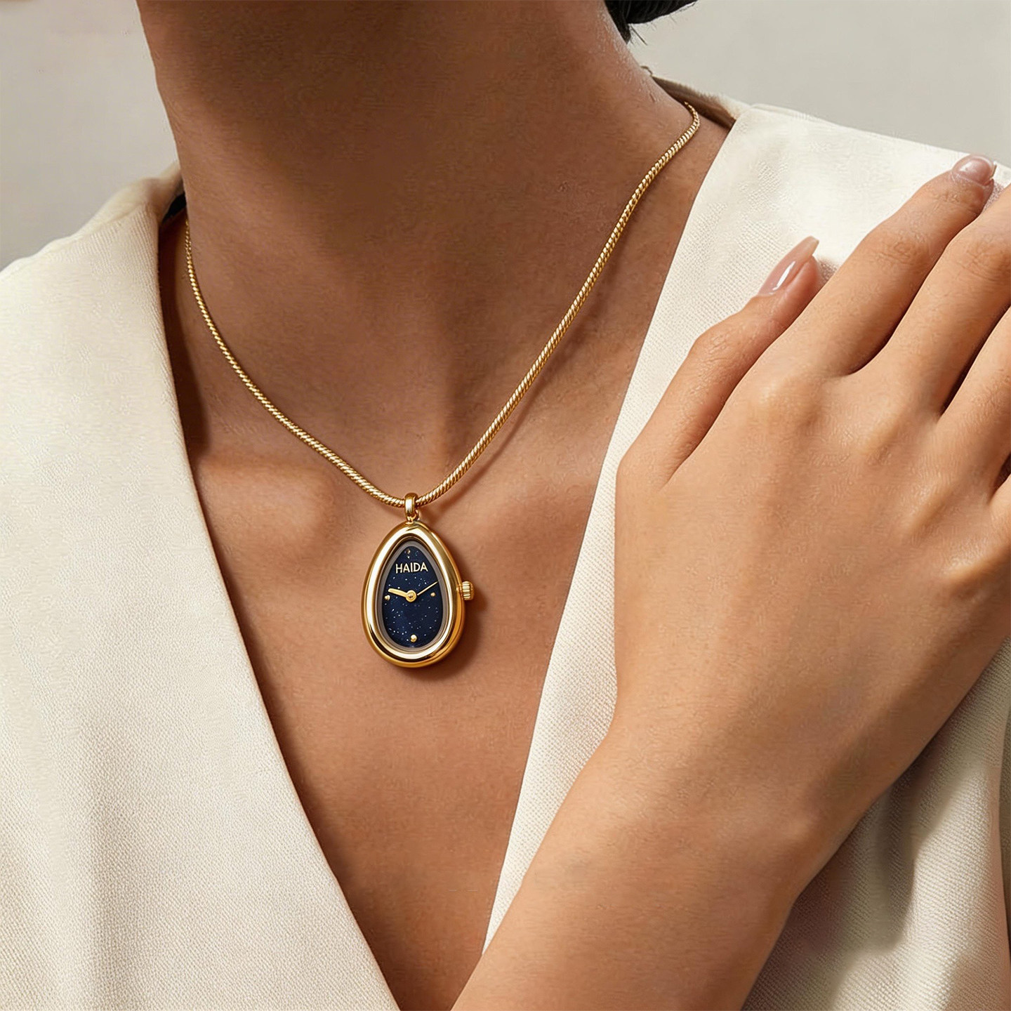 项链款女士石英表小众设计ins风复古轻奢星空面高级感配饰送礼物