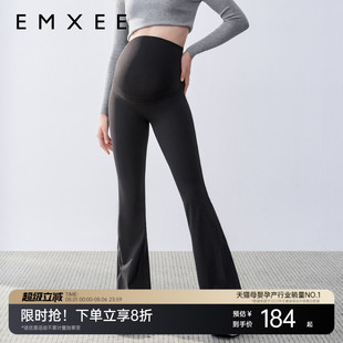 孕妇鲨鱼喇叭内搭裤全孕期托腹裤子高腰外穿瑜珈裤春夏微喇叭裤