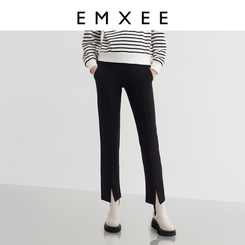 EMXEE嫚熙孕妇裤九分裤夏季款