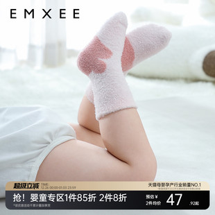 嫚熙儿童袜子秋冬款 男女童羽毛纱保暖中筒袜宝宝婴儿袜子三双装