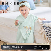 嫚熙婴儿连体衣红山茶蚕丝棉连身衣新生儿宝宝连身衣和袍两用