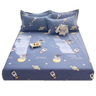 纯棉100全棉床笠单件床罩防尘夏季儿童卡通床单防滑床垫套保护罩
