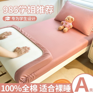四季 床笠学生宿舍床垫套90x190单人全棉防滑隔脏床罩2025新款 通用