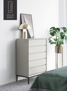 Oji Home意大利极简主义四抽屉柜简单现代轻豪华客厅储物实木卧室
