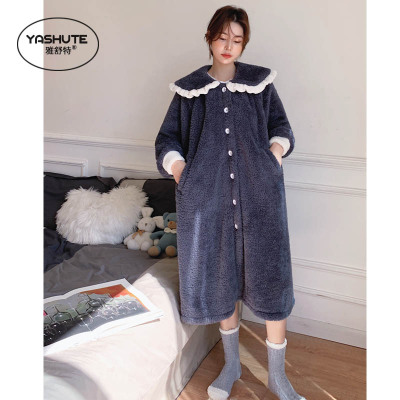 秋冬季珊瑚绒睡裙可外穿家居服