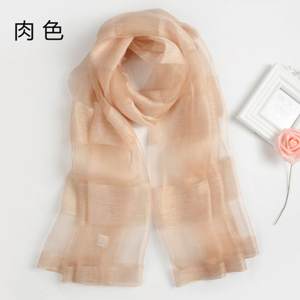 真丝丝巾桑蚕丝围巾女冬季春秋季韩版百搭长款高档纱巾新款2017
