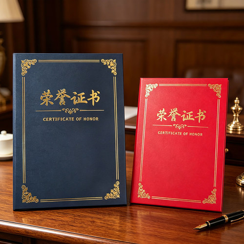 启恒荣誉证书聘书精致皮面打印