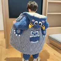 Детская демисезонная стеганая утепленная пижама для мальчиков, банный халат, увеличенная толщина, коллекция 2023