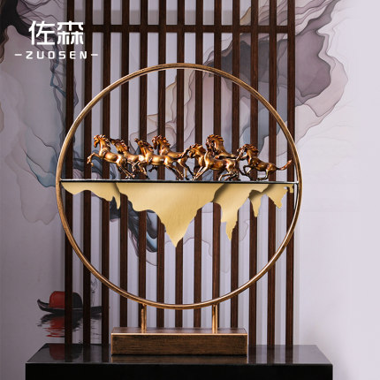 佐森 八骏奔腾 公司店铺开业礼品摆件乔迁新居客厅招财摆设马摆件