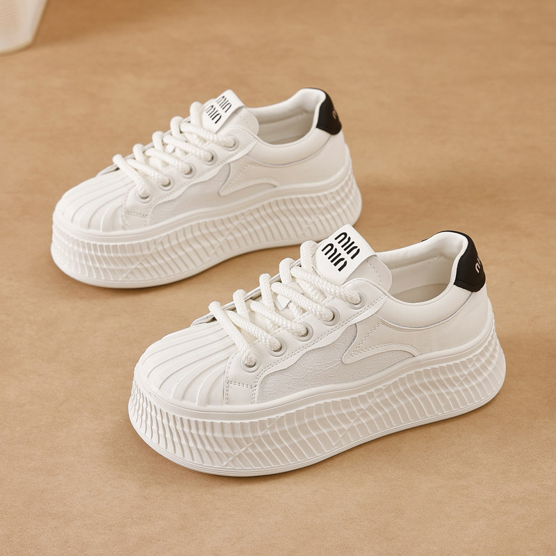 真皮贝壳头小白鞋女2025秋季新款