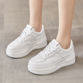 增高6cm厚底小白鞋 超火ins潮百搭高级感小众板鞋 女真皮休闲鞋 爆款