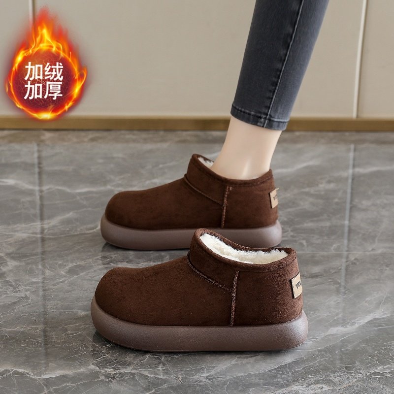 复古咖色勃肯鞋女冬季2025新款小土豆加绒雪地靴百搭休闲保暖棉鞋