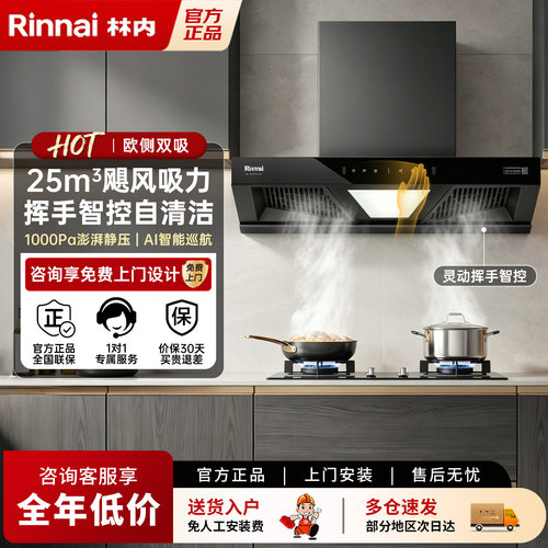 林内一级能效油烟机挥手智控