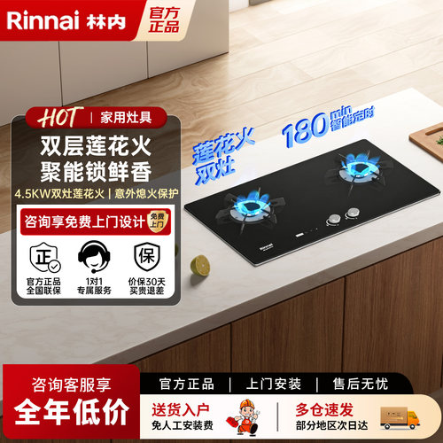 林内燃气灶留白系列双灶天然气