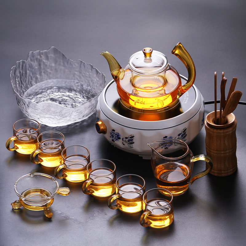 玻璃茶壶过滤  耐热煮茶壶电陶炉茶壶茶具翘把壶烧水壶滤茶壶