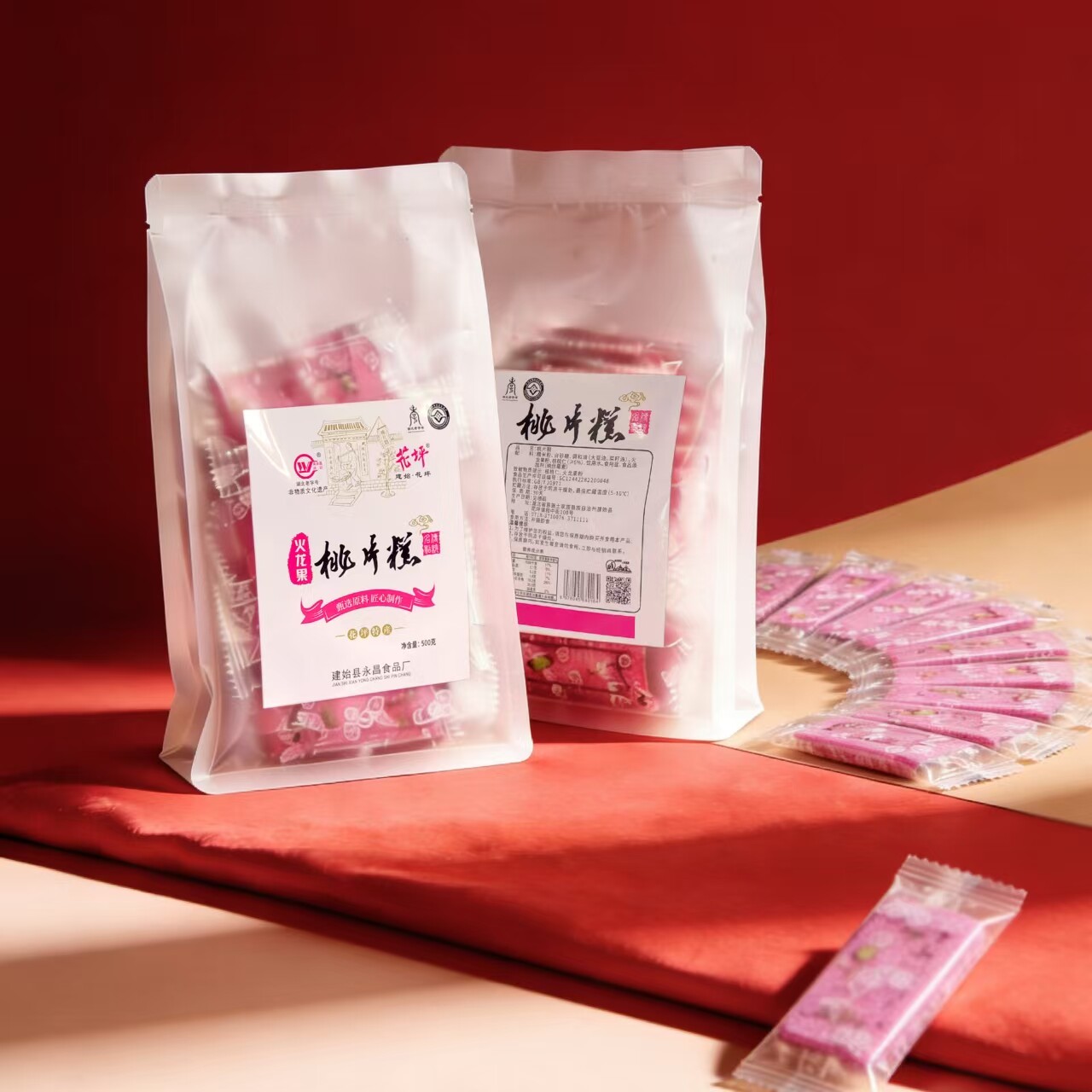 恩施建始花坪传统手工桃片糕吴永昌庆记软糯云片糕散装零食500克