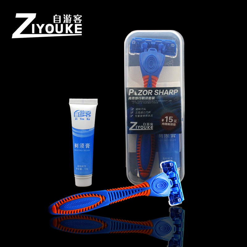 宾馆剃须刀 酒店有偿用品 刮胡刀洗漱手动一次性剃须膏须泡 批发