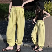 子轻薄款 山本裤 防蚊裤 韩国女童裤 夏装 2025新款 冰丝中大童哈伦裤 潮