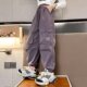 裤 2025秋冬新款 加绒保暖外穿爵士舞长裤 女童紫色工装 儿童秋装 子