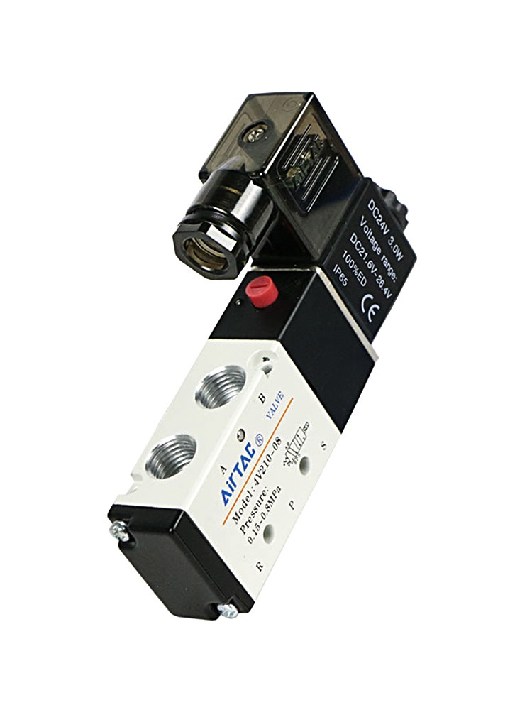 新品亚德客气动阀电磁阀4v21008控制气阀220v二位五通换向电磁a.
