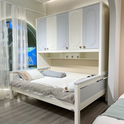 全实木衣柜床一体储物床