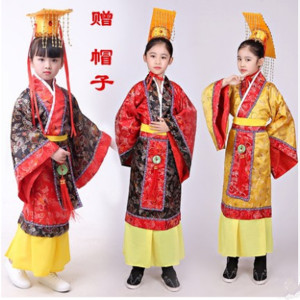 儿童皇帝古装演出服太子服汉服中国风汉唐秦始皇陛下龙袍大王服装
