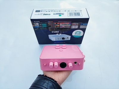 iconusb粉色声卡电容式