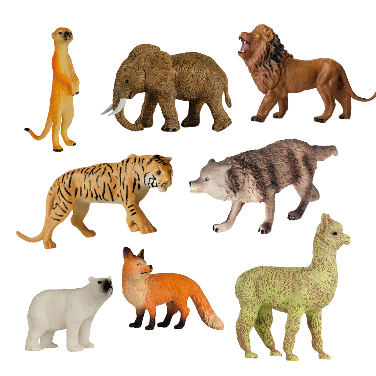 大象狮子老虎狼模型套装