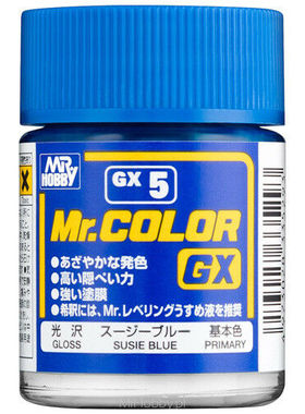 MR.HOBBY/郡仕 GX5 苏茜蓝色 18ml高覆盖力光泽油性模型油漆