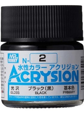 MR.HOBBY/郡仕 N2 黑色 ACRYSION系10ml水性模型油漆