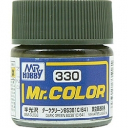 MR.HOBBY/郡仕 C330 BS381C/641暗绿色 10ml油性模型油漆