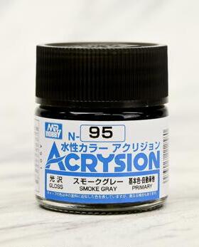 MR.HOBBY/郡仕 N95 烟灰色(透明黑) ACRYSION系10ml水性模型油漆