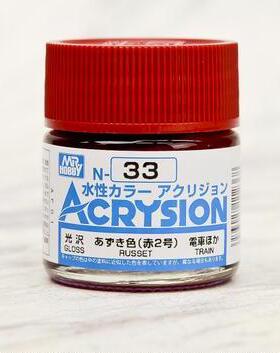 MR.HOBBY/郡仕 N33 电车红色 ACRYSION系10ml水性模型油漆