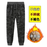 Бархатные камуфляжные флисовые трендовые штаны для влюбленных для отдыха подходит для мужчин и женщин, увеличенная толщина, облегающий крой