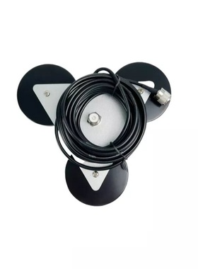 车载天线底座X1三角强磁吸盘50-3馈线RG58U吸盘短波电台吸座白色