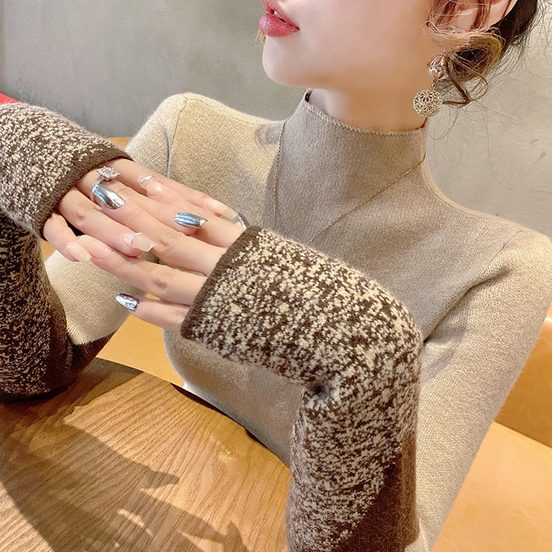 春装新款2026年爆款半高领针织衫洋气时尚套头毛衣内搭女士上衣