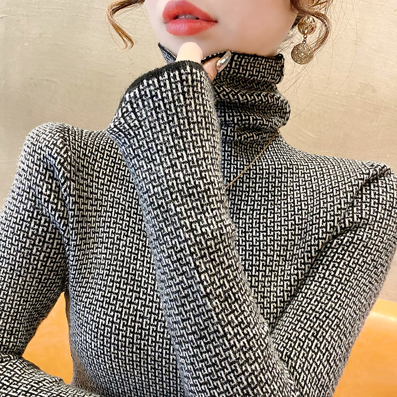 高领毛衣女秋冬打底衫2023年新款爆款洋气显瘦针织衫女装上衣内搭